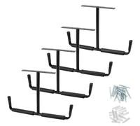 QWORK® 4 Piezas Ganchos de garaje resistentes, 42.5 cm ganchos de techo con ganchos dobles, para neumáticos de coche, equipamiento deportivo, escaleras, bicicletas