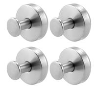 QWORK® 4 Piezas Ganchos Ventosa de Succión - Acero Inoxidable, Instalar Sin Taladro, Acabado Cepillado - para Colgar Llaves Bolsos Abrigos Ropa