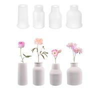 QWORK® 4 Piezas Jarrón de Molde de Silicona, Silicona Florero Moldes, Moldes de Fundición, para Hacer Jarrones, Artículos Decorativos