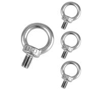 QWORK 4 Piezas M12 Cancamo - 300KG - M12 Anillos de Elevación, Perno Ojo de Levantamiento de Rosca Macho in 304 Acero Inoxidable