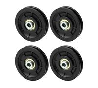 QWORK 4 Piezas Polea Gimnasio de 90 mm, Rueda de Nylon Universal para Equipos de Fitness, Carga Máxima 450 kg, Adecuada para Cuerdas de hasta 7 mm