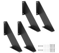 QWORK® 4 Piezas Soporte de Baldas Pared, Escuadras Metálicas Retro de Hierro, 20cm Negro