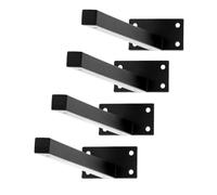 QWORK® 4 piezas Soporte estanteria pared de acero resistente - Escuadras estanterias 30 cm negro, hasta 30 kg