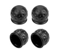 QWORK® 4 Piezas Tapa Bola Remolque, Ø 50 mm Protector Bola pour Remolque Camión RV Coche (Negro)