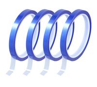 QWORK® 4 Rollos Cintas Térmicas de 10 mm x 33 m, Cintas de Alta Temperatura para Sublimación (Azul)