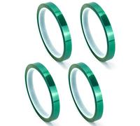 QWORK® 4 Rollos Cintas Térmicas de 10 mm x 33 m, Cintas de Alta Temperatura para Sublimación (Verde)