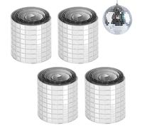 QWORK® 4 Rollos de Mosaico de Espejo Acrílico, Azulejos de Mosaico Autoadhesivos 5840 Piezas Dimensiones 5 x 5 mm