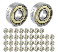 QWORK® 40 Rodamientos de Bolas 608ZZ, Rodamientos de Ranura Profunda con Doble Blindaje Metálico, 8×22×7 mm, para Skateboard, Scooter, Patines en Línea y Uso General