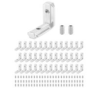 QWORK® 40uds. Conector de Esquina de 90° para Perfil Aluminio EU-3030 Ranura 8mm, M6