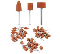 QWORK® 42 piezas cabezal de muela abrasiva, tamaño de vástago de 1/8 de pulgada, para uso en piedras preciosas, vidrio, metal y madera
