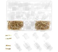 QWORK® 480 Piezas conector automotriz, terminales planos 2, 3, 4 y 6 pin con paso 2,8 mm, masculinos y femeninos, carcasa de conector y crimpado, para automóvil y motocicleta