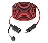 QWORK® 4m 16AWG Alargador Mechero Coche con 15A Fusible, Toma Mechero 12V/24V para Coches Barcos