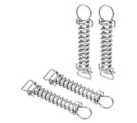 QWORK® 4X Muelle Tensor de Acero Inoxidable con Gancho y Hebilla Deslizante, Muelle Tensor para Vela Solar, Tienda de campaña, toldo (17,5 cm)