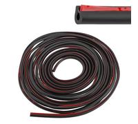 QWORK® 5 m burlete puerta coche, sello en forma de U con cinta adhesiva para SUV, monovolumen y sedán, con moldura de PVC negra