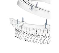 QWORK® 5 M Riel de Cortina Flexible con Rodillo Silencioso - Montaje en Techo - para Separador de Ambientes, Baño, Balcón, Hotel