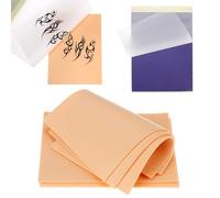QWORK® 5 Pieles Sintéticas (3mm, 19x14cm) y 20 Hojas de Papel Transfer A4