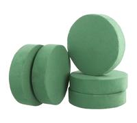 QWORK® 5 Pieza Cilindros de Espuma Floral de 16.5 x 4 cm para Arreglos, Espuma Floral Húmeda en Color Verde, Ideal para Bodas y Celebraciones