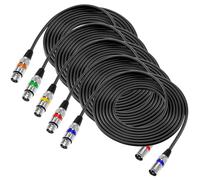 QWORK® 5 Piezas 5M Cable XLR, 3 Pines Macho Hembra Sin Interferencias, para Micrófono, Altavoces, Mezclador de Audio