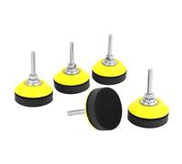 QWORK® 5 Piezas Almohadillas de Discos de Lijado de 50MM con Capa de Amortiguación de Espuma, Vástago de 1/4 Pulgadas, Respaldo de Gancho y Bucle