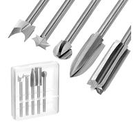 QWORK® 5 Piezas Brocas para Tallar Madera para Herramienta Rotativa, Vástago de 3mm, para Bricolaje Carpintería, Tallado, Perforación, Rectificación
