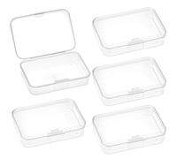 QWORK® 5 piezas Cajas de Almacenamiento Rectangulares con Tapa, Caja Organizadora Plastico para Cuentas, Joyas y Artículos de Manualidades - 88 x 60 x 20 mm