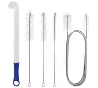 QWORK® 5 Piezas cepillos de Limpieza, cepillos para tuberías y artículos de Vidrio, Cepillo desatascador, para Botellas, acuarios, tuberías de Agua y desagües