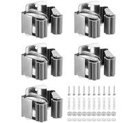 QWORK® 5 Piezas Colgador De Escobas y Fregonas, Soporte Escoba, Colgador Escoba, Acero Inoxidable, para Baño, Cocina, Armario De Oficina, Jardín, Garaje