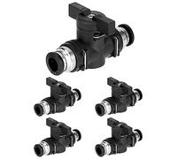 QWORK® 5 piezas Conector neumático rápidos, Válvula neumática para conexión rápida de mangueras neumáticas (Ø8mm)