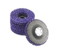 QWORK® 5 Piezas Discos de Limpieza, discos de 115 mm, para superficies de metal, plástico, cemento, madera y piedra, morado