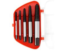 QWORK® 5 Piezas Extractor de Tornillos Rotos, Extractor de Tornillos, Extractor de Pernos, Extractor de Pernos con Caja de Almacenamiento, para Pernos de Tornillos Dañados