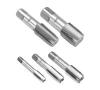 QWORK® 5 piezas grifos de rosca de acero, BSP 55 grados machos para roscar a mano, apto para juntas de tuberías de agua, reparación de automóviles y maquinaria, G1/8 G1/4 G3/8 G1/2 G3/4