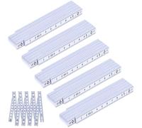QWORK® 5 Piezas Metro Plegable, Reglas Plegables 1m, Metro de Plástico, Metro