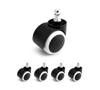 QWORK® 5 Piezas Ruedas Silla Oficina de 11 mm/50 mm, para sillas de Oficina, sillas de Escritorio