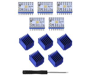 QWORK® 5 piezas TMC2208 V1.2 controlador de motor paso a paso impresora 3D, con destornillador disipador térmico para piezas de impresora 3D