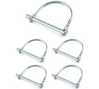 QWORK® 5 Pzs Pasadores de Seguridad Forma de D, 1/4 Pulgadas Pasadores Bloqueo de Acero al Carbono para Granja Césped Jardín Remolques - 6 x 70 mm