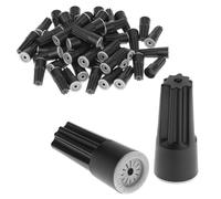 QWORK 50 conectores eléctricos de alambre impermeables, 14-22 AWG, tapas de tuercas giratorias selladoras, conector de terminal de cable para iluminación de paisaje e riego, color negro