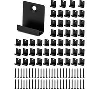 QWORK® 50 Piezas Clips de Cubierta Compuestos, Clip de Tablero de Sujeción de Arranque Oculto con Tornillo para Carpintería, Fijación de Cubierta de Bricolaje (8mm)