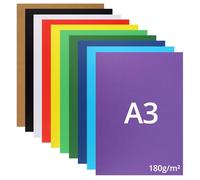 QWORK® 50 piezas de cartón A3 180gsm, 10 colores, set de cartón fotográfico colorido para manualidades e impresión.