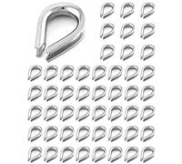 QWORK® 50 Piezas Guardacabos para Cuerdas de Acero de 2.5-3mm, Dedales de Cable de Acero Inoxidable (M3)