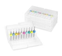 QWORK® 50 piezas mini broca helicoidal de carburo de 0,3 mm a 1,2 mm para placa de circuito, impresora 3D, herramientas de perforación de joyería (10 tamaños)