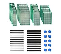 QWORK® 50 piezas Placa PCB Kits, placa universal PCB de 20 piezas + terminal de tornillo de 3 pines de 10 piezas + conector de cabezal macho/hembra de 20 piezas
