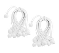 QWORK® 50 Piezas tensores Elasticos con Bola, 15 cm, Tensor de Goma, adecuadas para Tiendas de campaña, Lonas, pancartas, artículos para el hogar