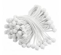 QWORK® 50 Piezas tensores Elasticos con Bola, 15 cm, Tensor de Goma, adecuadas para Tiendas de campaña, Lonas, pancartas, artículos para el hogar