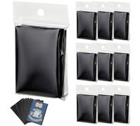 QWORK® 500 fundas para tarjetas negras, 66 x 91 mm, para tarjetas coleccionables, tarjetas de juego y tarjetas deportivas