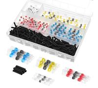 QWORK® 500 piezas conectores de soldadura conectores de retracción en 5 tamaños, proporción de retracción 2:1, conectores de fusión codificados por color para electrónica y vehículos.