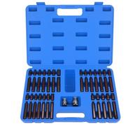 QWORK® 54 Piezas Juego de Puntas, Puntas de Tubo Hexagonal, 1/2" y 3/8" Puntas de Llave de Tubo