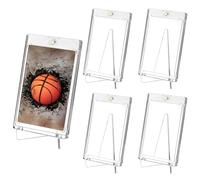 QWORK® 5Pcs 35PT Magnetic Card Holder, Magnéticas Tarjetero Protección with 5 Stands, Acrylic Card Case