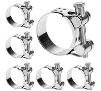 QWORK® 6 Piezas 36-39mm abrazaderas tubos, abrazadera de manguera de acero inoxidable 304, para escape de motocicleta, manguera de gasolina