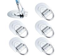 QWORK® 6 Piezas anclaje, 75x66mm amarre, anillo de amarre de acero galvanizado, para remolques, botes, autos