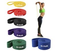 QWORK® 6 Piezas Banda Elastica Fitness, 6 Etapas Banda de Dominadas, Bandas de Resistencia, Banda de Yoga, Entrenamiento de Fuerza, para Hombres, Mujeres